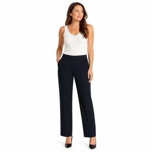 oobe Dress Pants Women 6 Black Wool Blend Straight Leg Professional Trousers